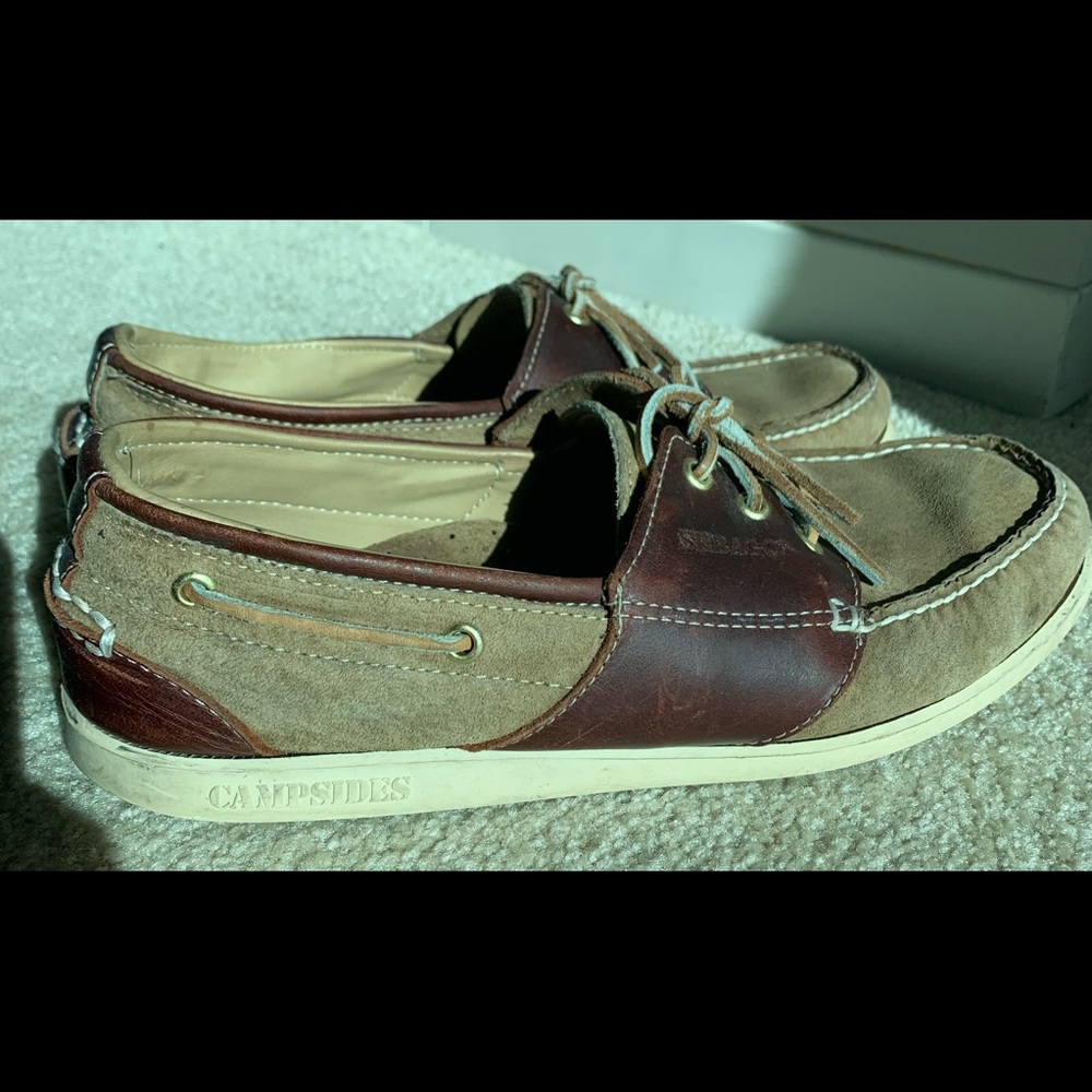 Sebago Two-Tone Brown and Tan Boat Shoes